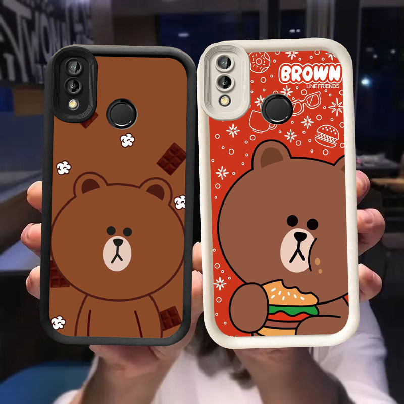 O-14 ปลอกหมีสีน้ําตาลสําหรับ VIVO Y95 V15 Y91C Y91 Y93 Y91i สีดําและสีขาว