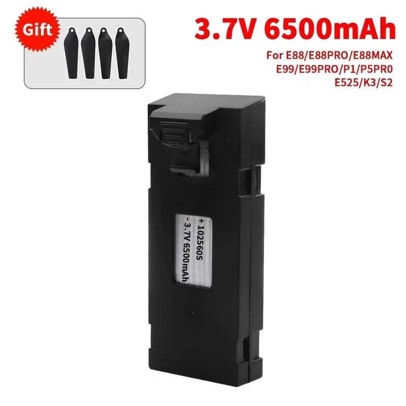 ▥ 3.7V 6500Mah แบตเตอรี่อุปกรณ์เสริมสําหรับ E88 E88pro E99 P1 K3 Lse525 E525 PRO Mini Uav