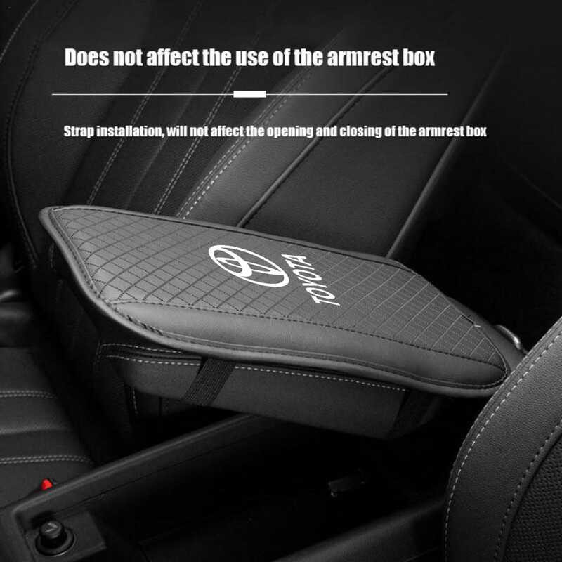 ▣ Car Armrest Pad Soft PU Leather Cushion Universal Waterproof Center Console Box Cover Non Sli