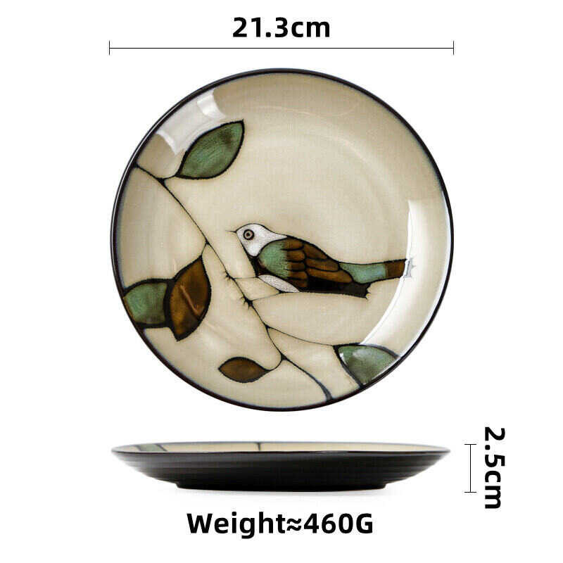 Japanese O Style Kiln Ceramic 8.4 Inch Dinner Plate Stoneware Tableware Dining Set
