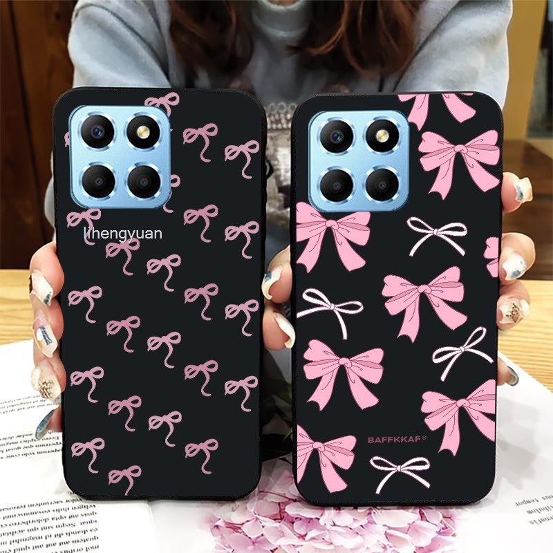 สําหรับ honor X6 X60i X6A PLUS X6S X7A X7B 4G คุณภาพสูงโบว์สีชมพูแฟชั่น Wave Casing