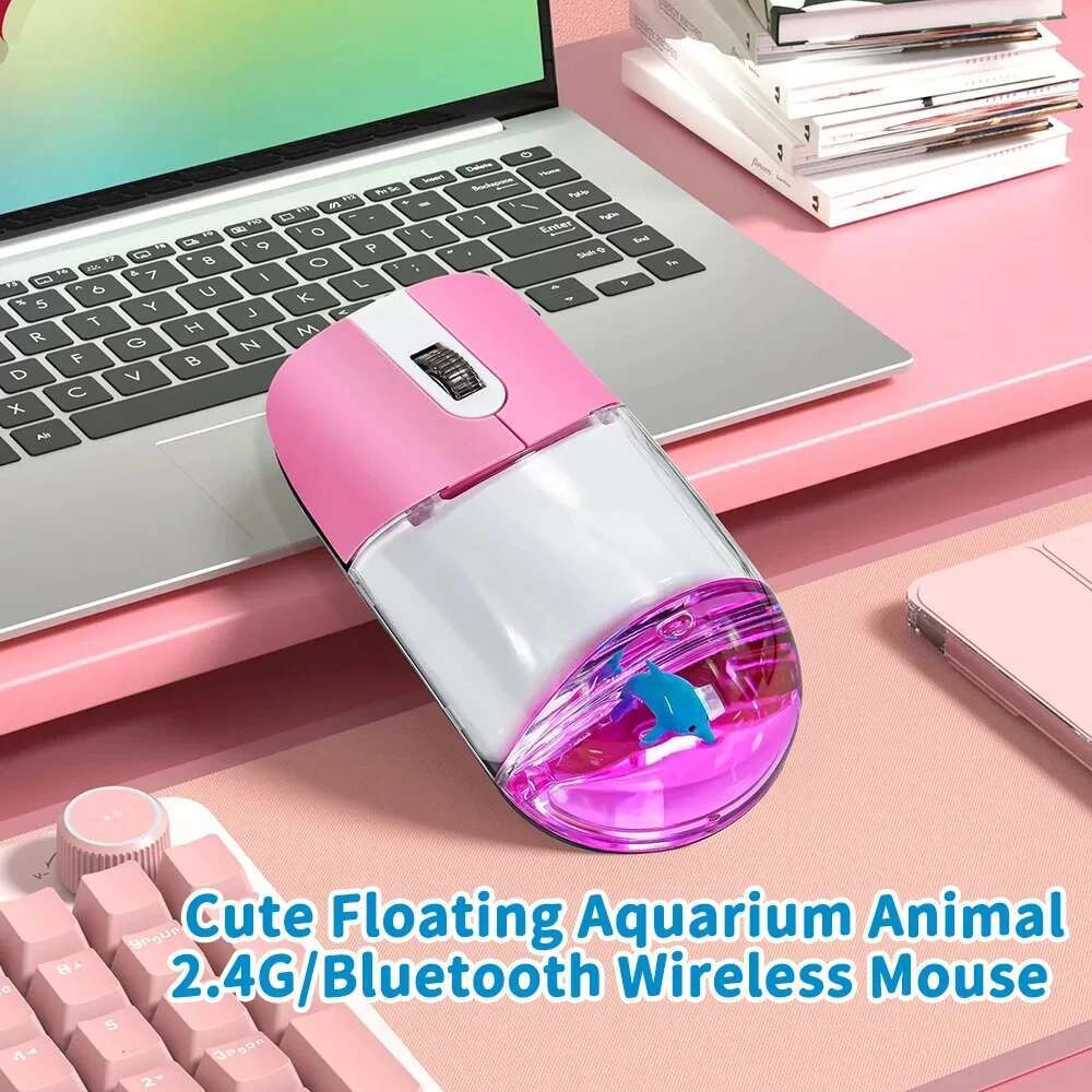Frutiger Aero Aqua Liquid Mouse น่ารักลอย Aquarium สัตว์ รูปที่ 5