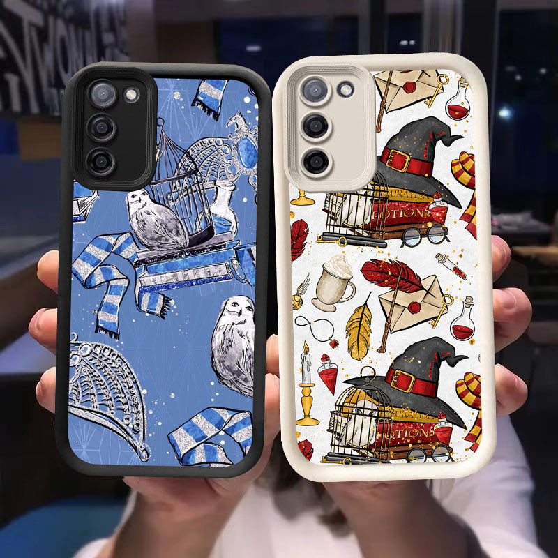 O-7 Hedwig ปลอกนกฮูกสําหรับ Samsung F02S A03 Core A02S M02S M02 A02 A03S สีดําและสีขาว