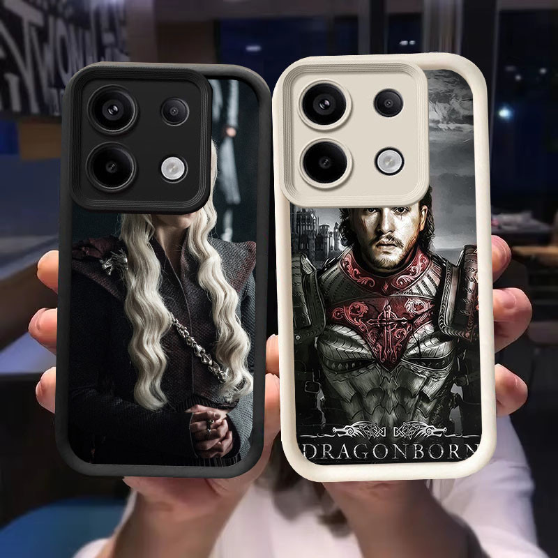 O-54 Thrones Casing สําหรับ Xiaomi POCO M6 X6 NEO M7 M4 Pro สีดําและสีขาว