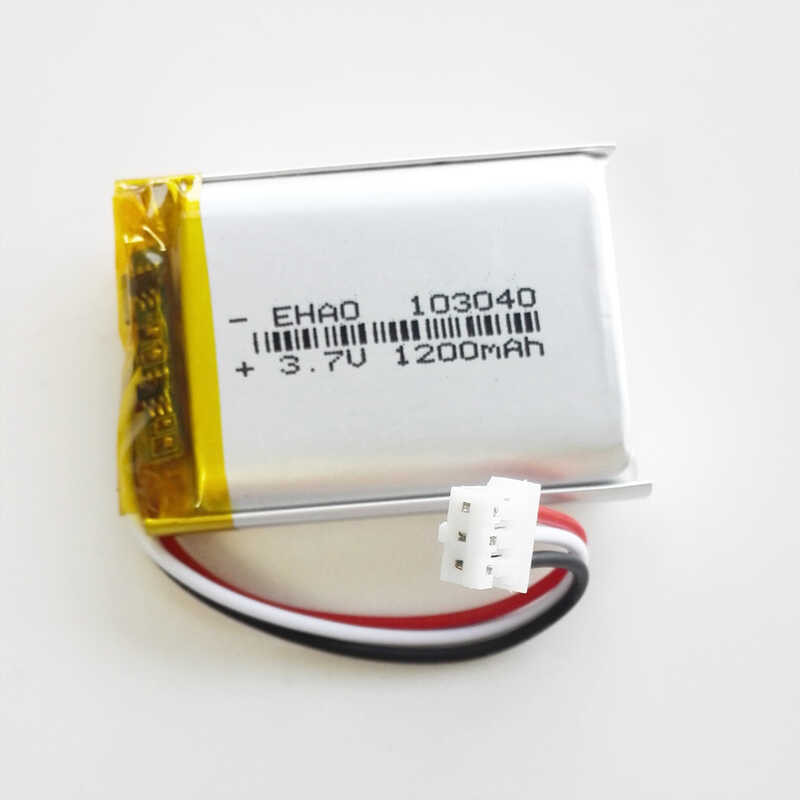 Δ 3.7V 1200Mah Lipo แบตเตอรี่แบบชาร์จไฟได้ 103040 + JST 3 ขา 2.0 ปลั