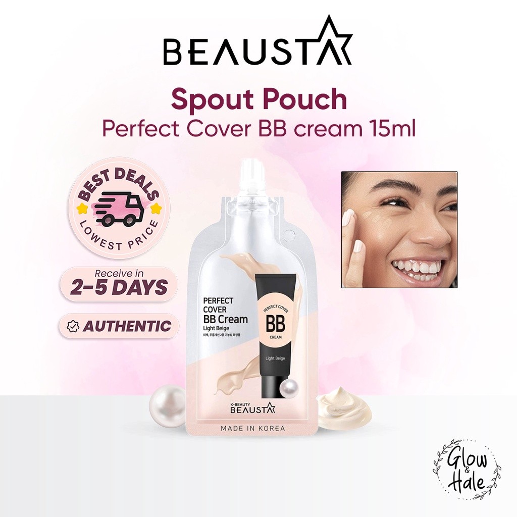 ในสต็อก BEAUSTA Spout Pouch Perfect Cover BB cream 15ml