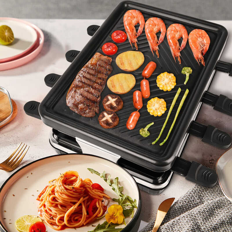LY Racelette Table Bbq Grill สำหรับ 8 ท่าน Electric Korean Bbq Grill Racelette Indoor Che