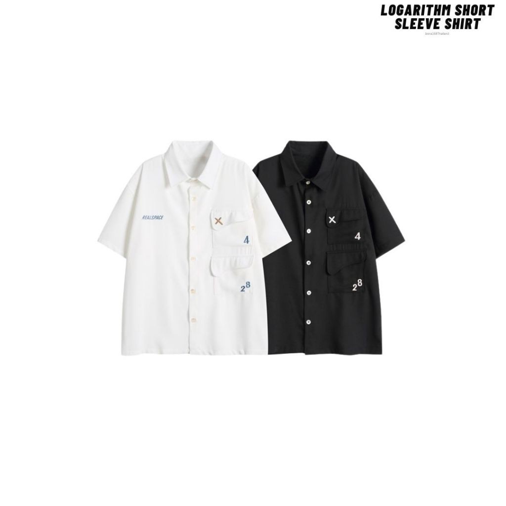 Jeera168 | รุ่น Logarithm Short Sleeve Shirt เสื้อเชิ้ตแขนสั้น Unisex ลายสูตรเลขสุด Cool  เนื้อผ้าค