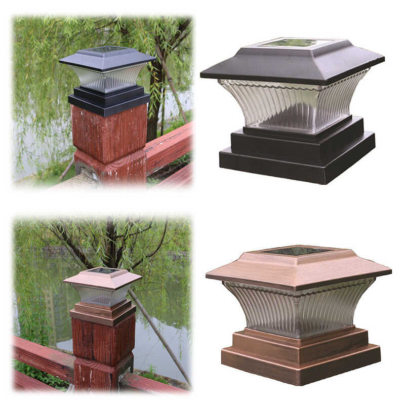 Solar 🍀 Power LED Pillar Outdoor Garden Fence Lamp Yard Post Cap Lights