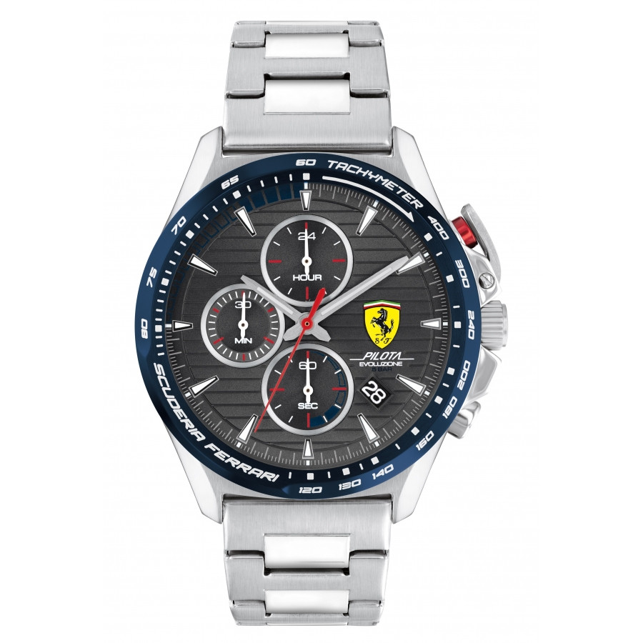 SCUDERIA FERRARI Pilota Evo Turbo Men's Watch (แถมสายหนัง)