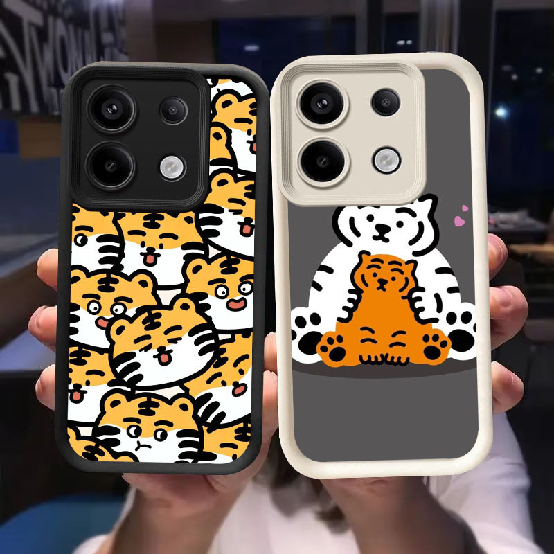O-65 Tiger Casing สําหรับ Xiaomi POCO M6 X6 NEO M7 M4 Pro สีดําและสีขาว