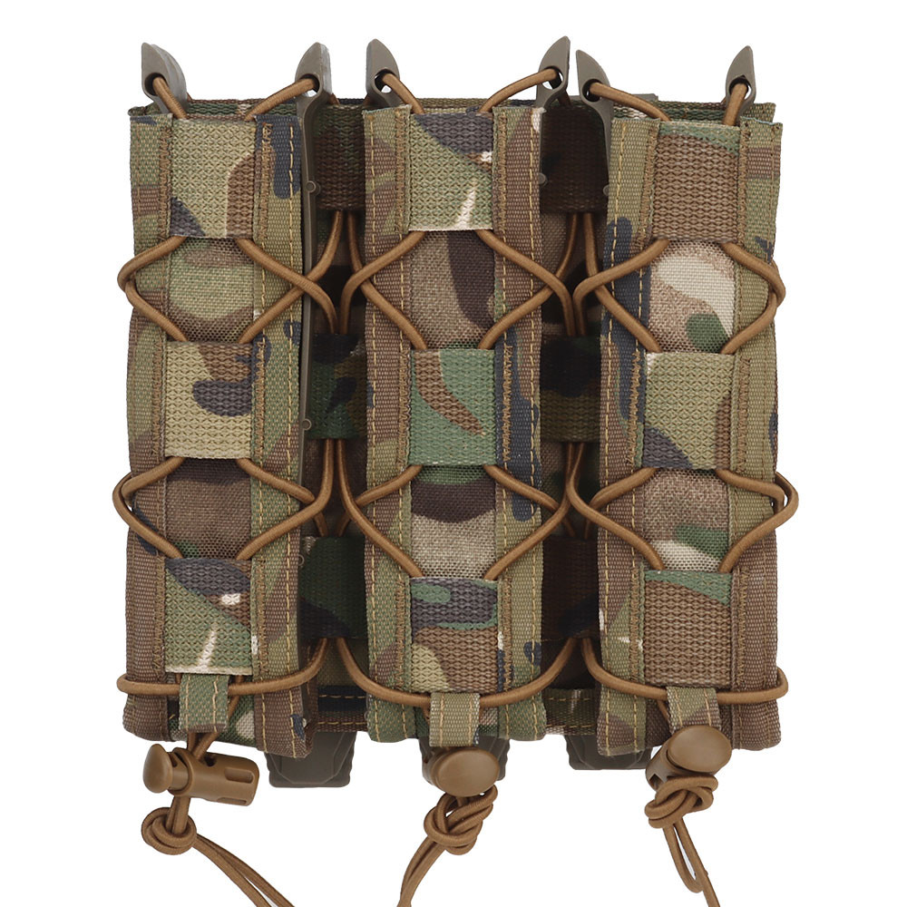 Wosport Tactical 9mm 45acp Triple Mag Pouch Mag Carrier Holder MOLLE เปิดเกียร์ด้านบน MG-77