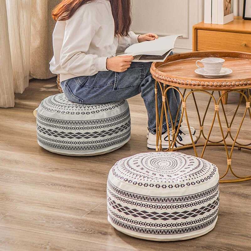 Pouf Perfklarge Cover Bedroom Decor Textured Handmade Woven Foot Rest
