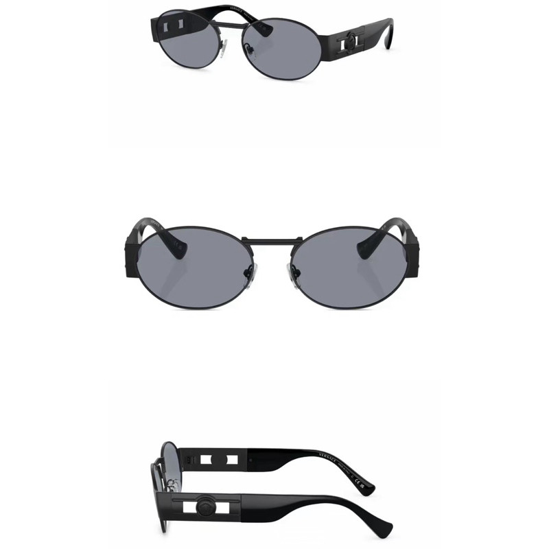 ของแท้ Versace VE2264 กรอบรูปไข่แว่นกันแดดโลหะ