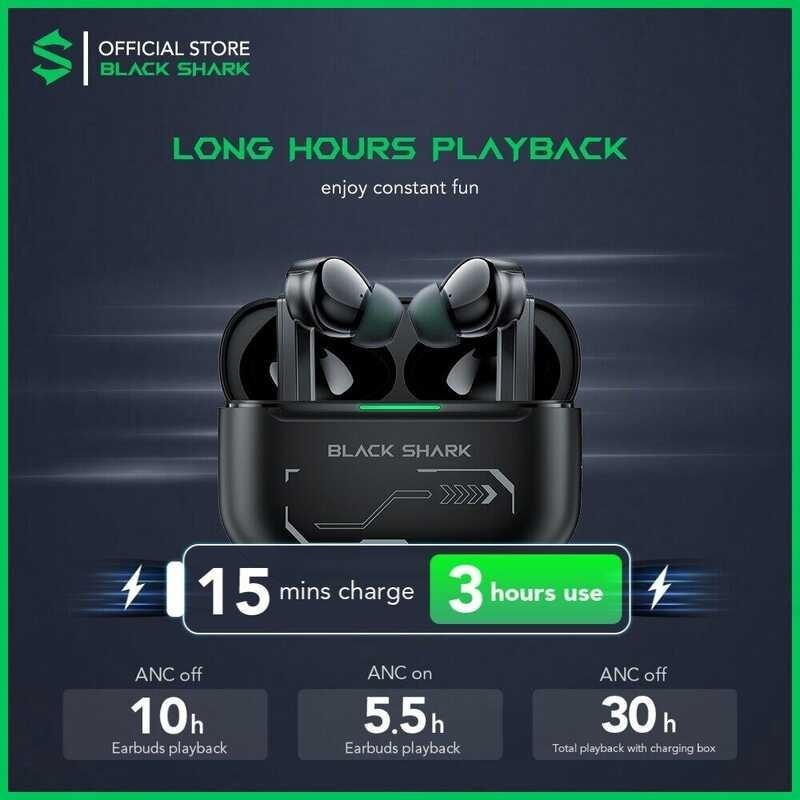 JoyBuds Black Shark Pro 40dB Adaptive Active Noise Cancellation 12mm Driver Dual-mic Bluetooth 5.2