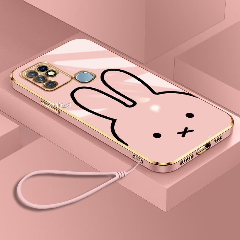 Simple Line วาดการ์ตูนกระต่ายสําหรับ INFINIX HOT 40 10S NFC 10T CC7 GT10 GT20 PRO 5G 10 LITE 10I 10S