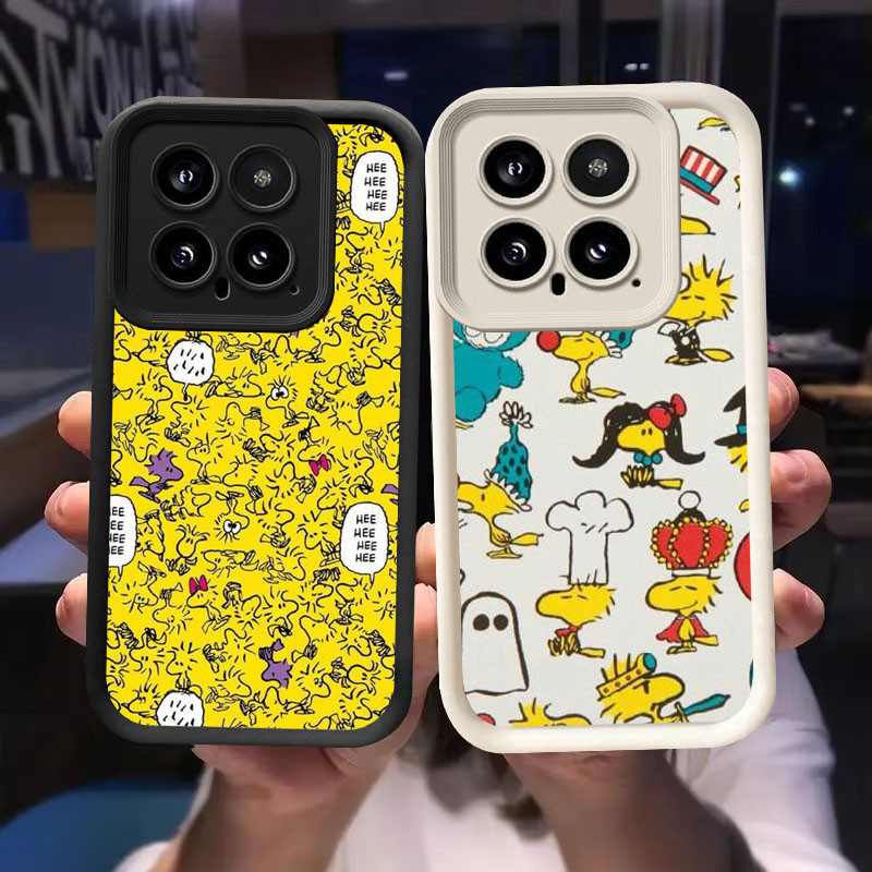 O-6 Woodstock Casing สําหรับ Xiaomi 13T 14 14T Pro สีดําและสีขาว