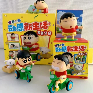 🚚ท้องถิ่น🚚 5pcs Crayon Shin-Chan แฟชั่นและแบบไดนามิก New Life Series ตุ๊กตาอะนิเมะน่ารักแฟชั่น Wind-Up ตุ๊กตา Playable Action Figures เครื่องประดับเดสก์ท็อปกล่องตาบอดของขวัญวันเกิดสําหรับเพื่อน