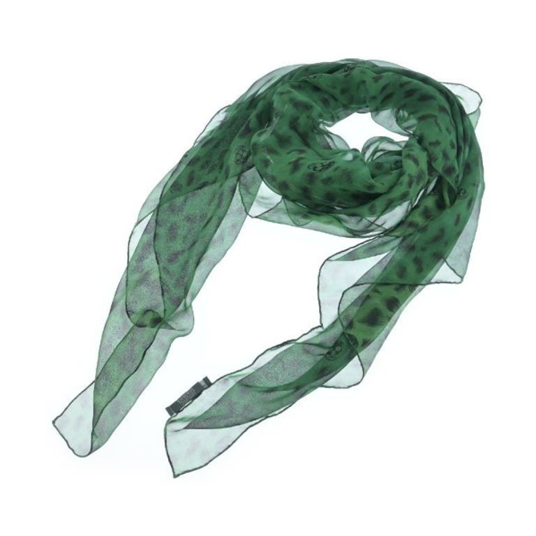 Alexander McQueen Dama LE QUEEN KISSA Ander R Scarf black overall pattern green Direct from Japan S