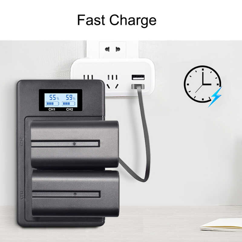 Δ Np-F960 เครื่องชาร์จแบตเตอรี่แบบ Dual สำหรับ Sony F960 F770 F97