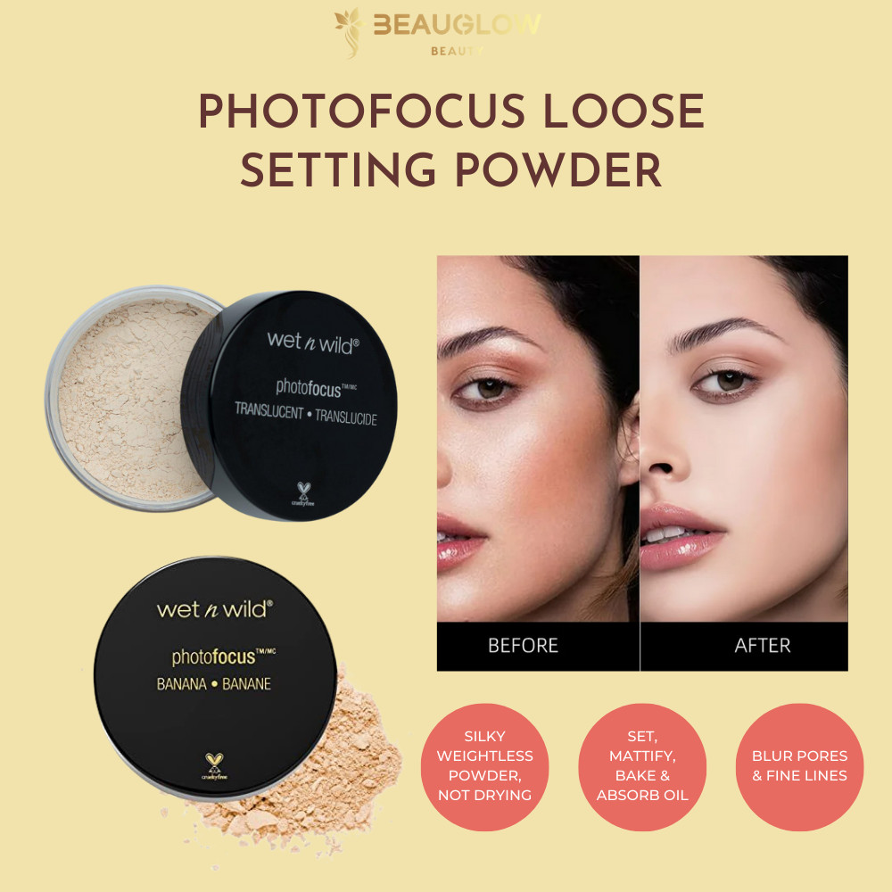 Wet n Wild Photo Focus Loose Setting & Baking Powder, Hide Fine Lines, Matte Finish