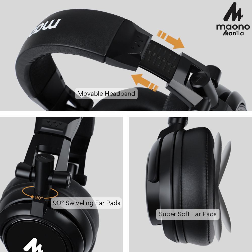 Maono AU-MH601 Headphone Studio Monitor หูฟังสำหรับฟังเพลง/ดีเจ/สตูดิโอ