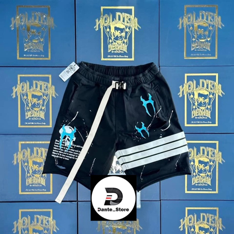 Holdem แท้100% Holdem Black Premium Cotton Destroyed shorts