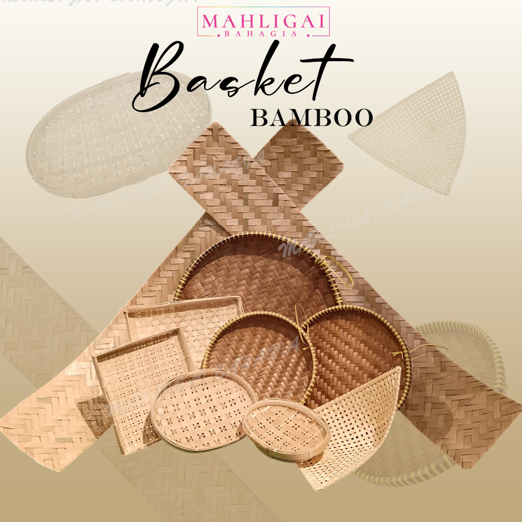 BAMBOO TRAY/FOOD SERVE TRAY/MENGKUANG BULAT/LALAP TRAY/NYIRU BULAT/TRAITIONAL TRAY/ผลไม้/菜