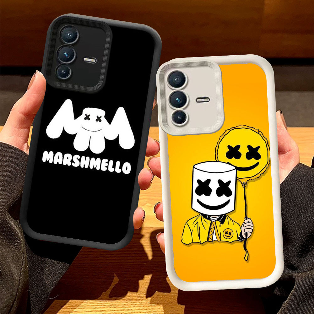 O-8 Marshmallow Case สําหรับ VIVO V23E Y75 V23 Y200 5G สีดําและสีขาว