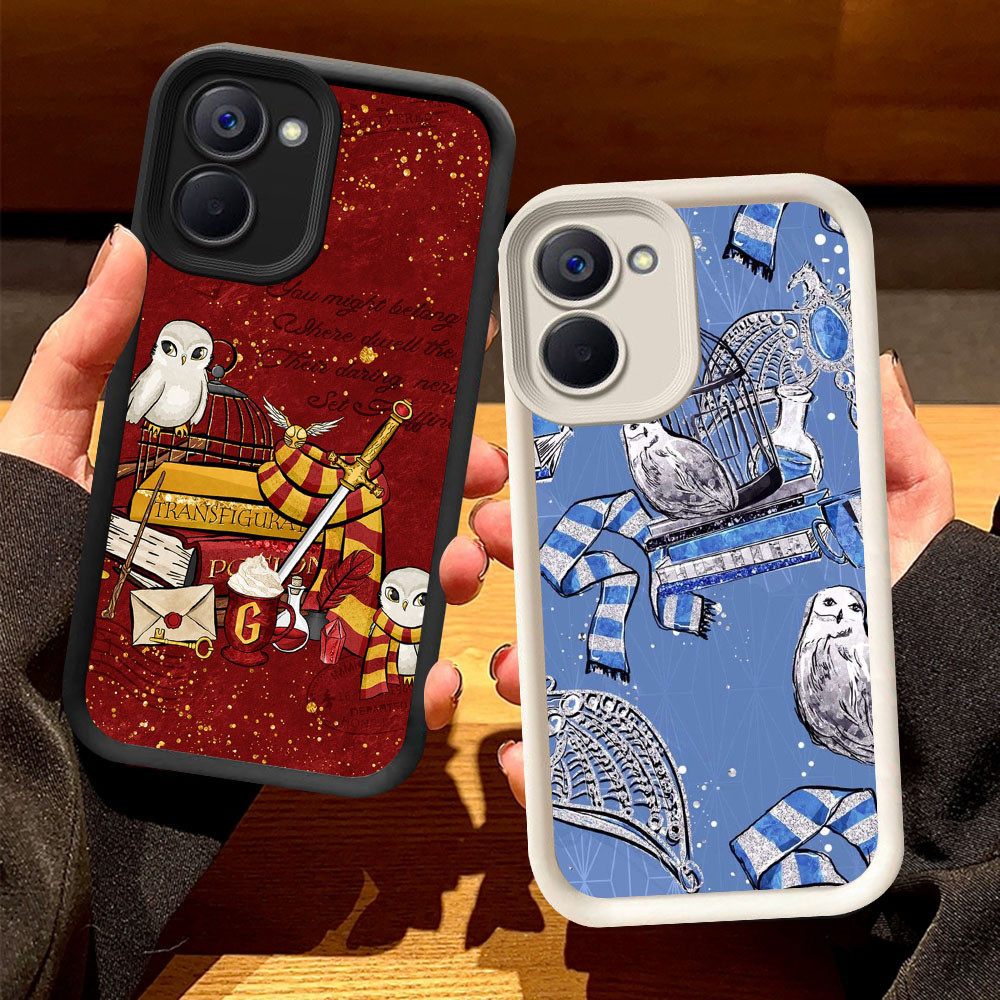 O-7 Hedwig Owl Casing สําหรับ VIVO Y27 Y03 Y27s Y03t Y18i Y18 Y36 V17 V19 Neo สีดําและสีขาว
