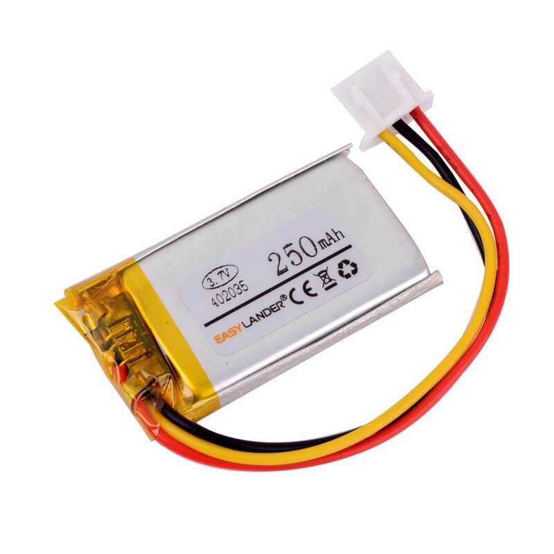 Δ 3.7V 300Mah 402035 แบตเตอรี่ลิเธียมโพลิเมอร์ GPS PDA Mp3 เครื่