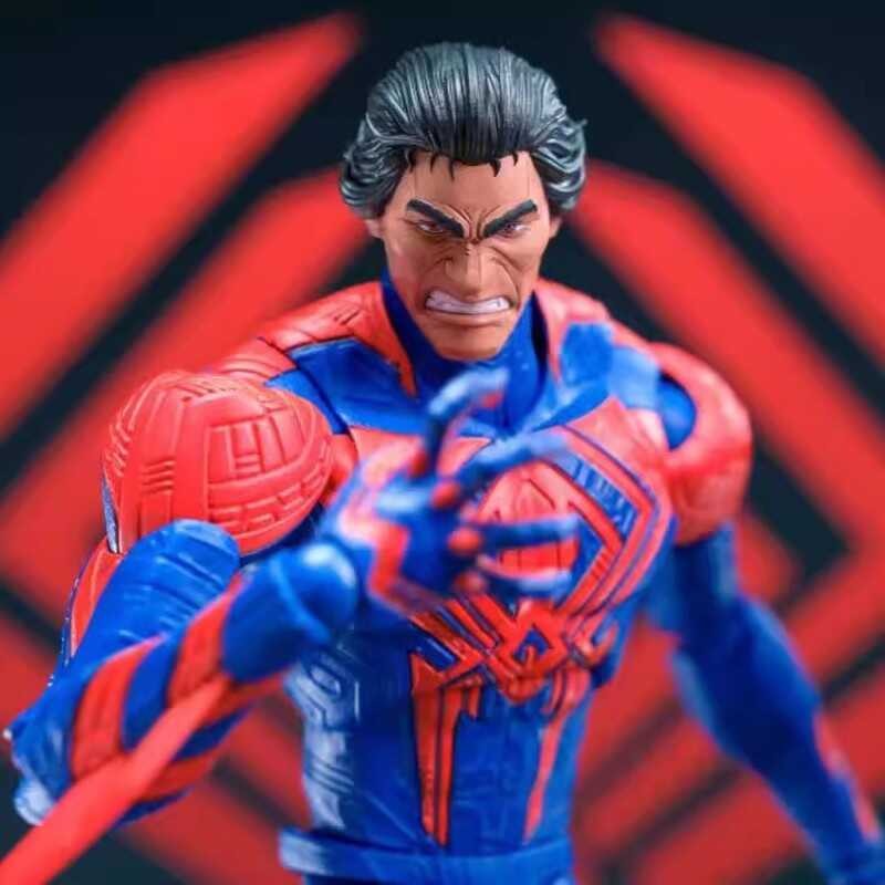 ◆ Δ 17.5Cm 2099 Spider-Man Shf Miguel O'hara ตัวละครอะนิเมะยอดนิยมโมเ