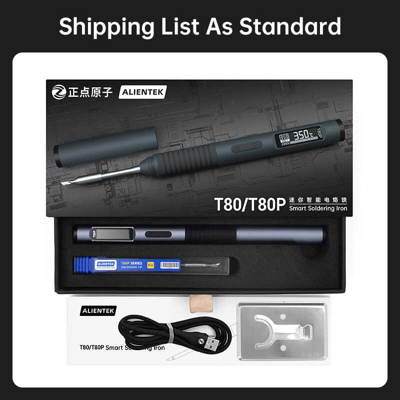 ி ALIENTEK T80 / T80p เตารีดความร้อนไฟฟ้าแบบปรับอุณหภูมิได้