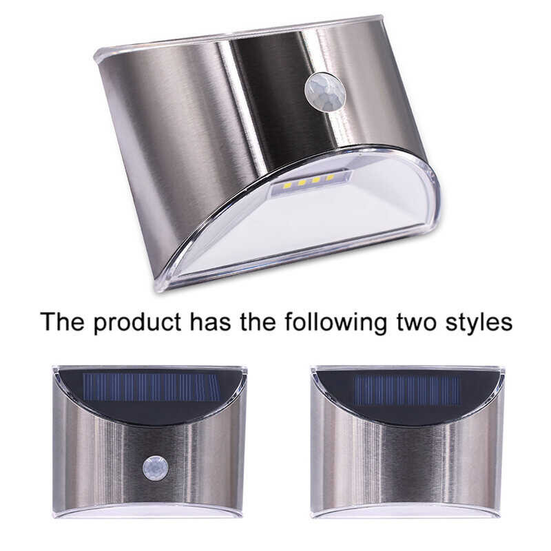 LED 🍀 Solar Light PIR Motion Sensor Waterproof Outdoor Wall Lights Stainless Steel Shell Light