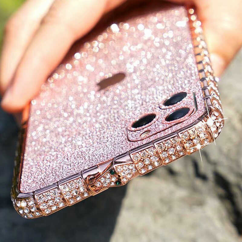 ி 15 Case, Sparkg Dia Frame Bg Snake Nose Bumper Case สำหรับ Iphone 14 13 12 11 XS MAX