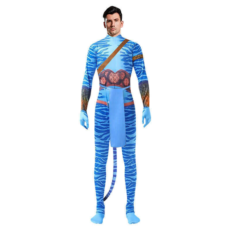 2 Avatar The Way of Water ชุดคอสเพลย์ Tights Onesies สำหรับผู้ชายผู้หญ