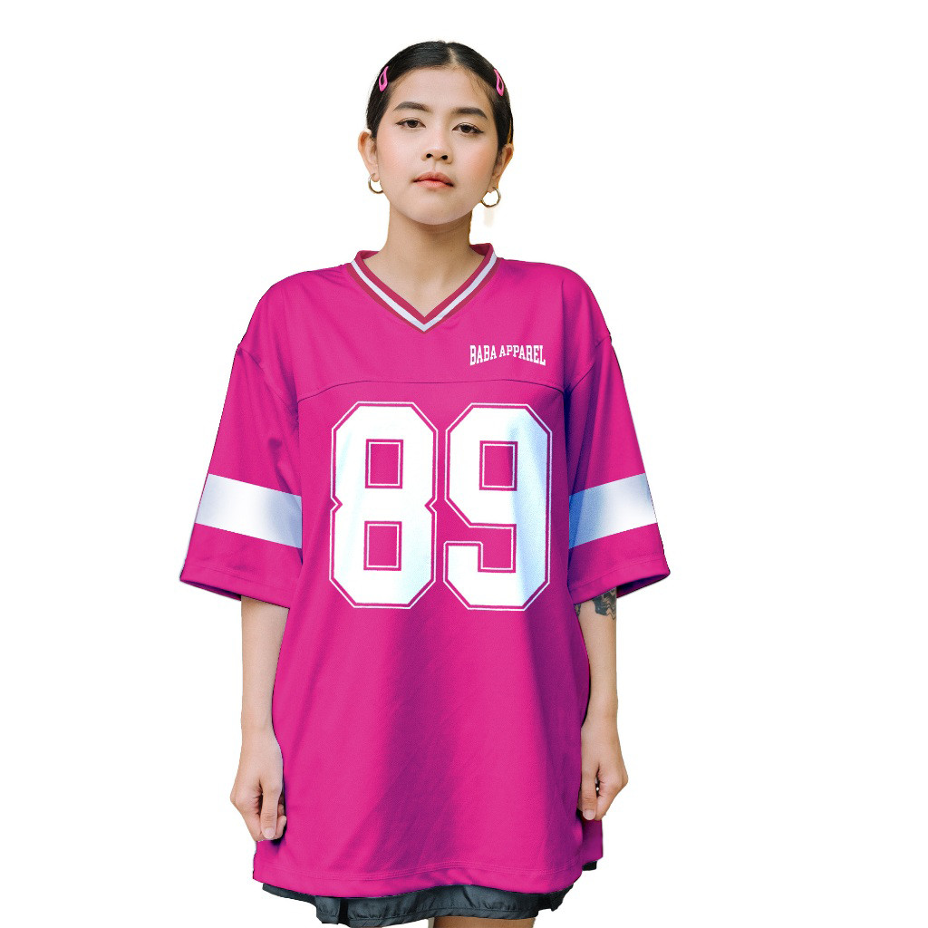 ชุดเจอร์ซีย์ Streetwear Boxy fit Clolor 89 /Jersey Oversize Retro / nfl / Jersey Vintage Music สไตล์