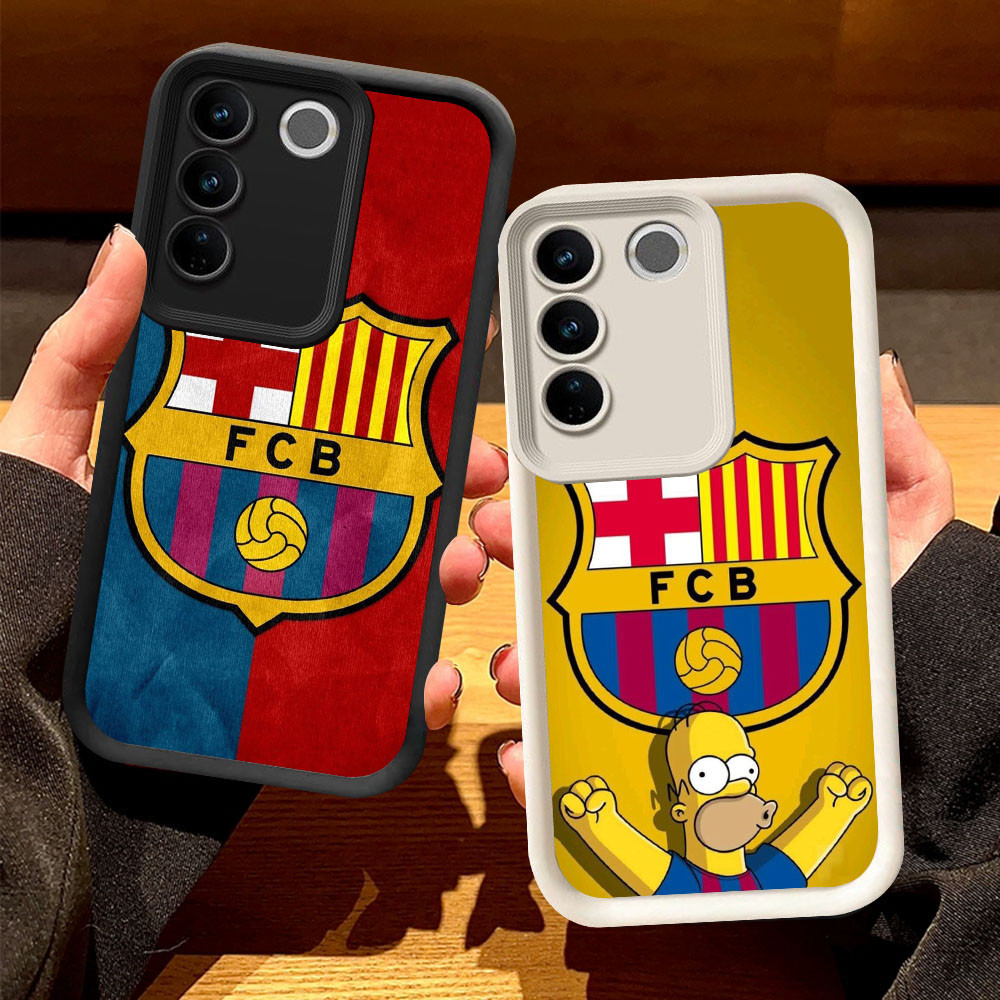 O-73 FC Barcelona Casing สําหรับ VIVO Y200e V27 V27E Pro สีดําและสีขาว