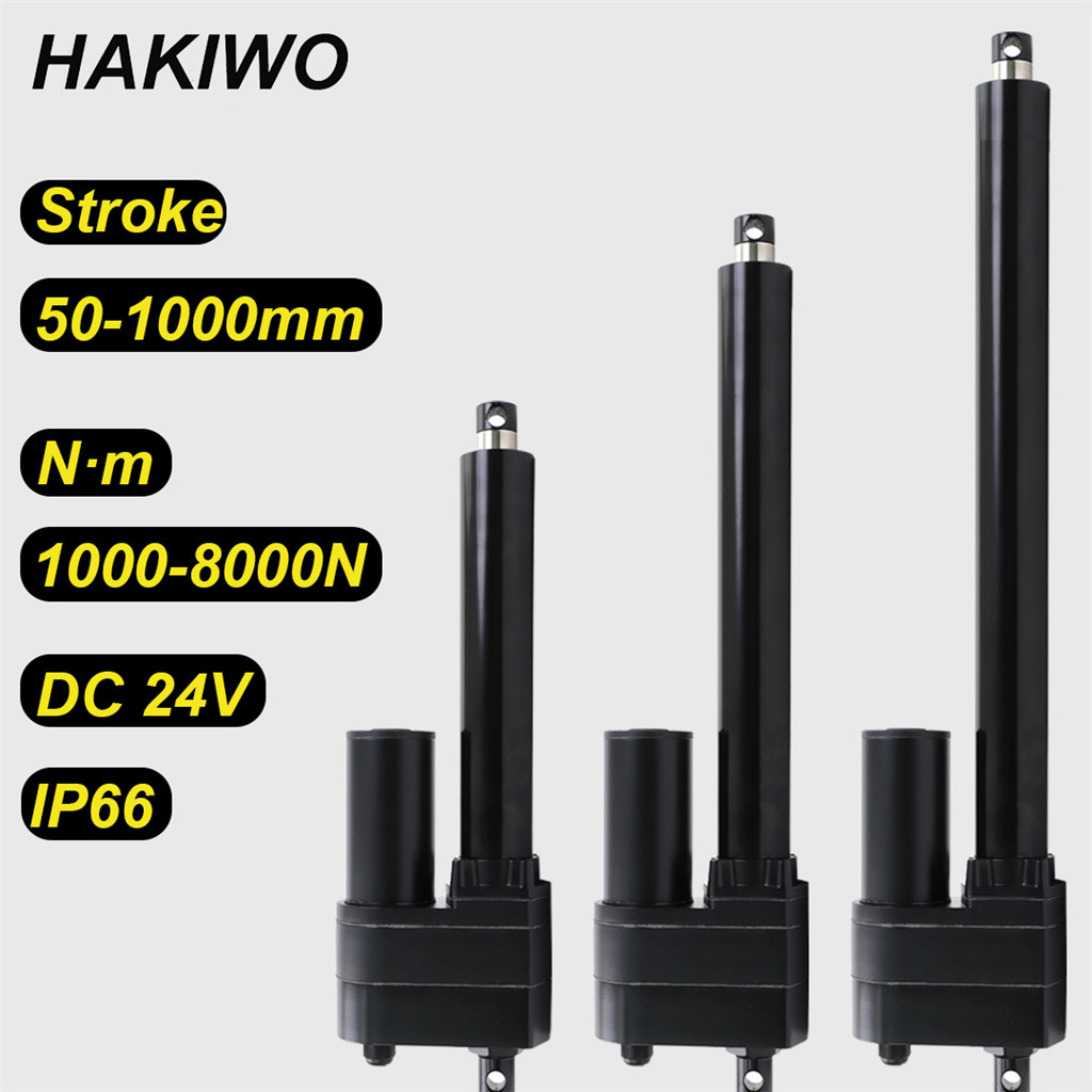 HAKIWO ตัวกระตุ้นเชิงเส้น 8000N 24V IP66 Linear Actuator 100 มม.500 มม.700 มม.Stroke Solar Tracker