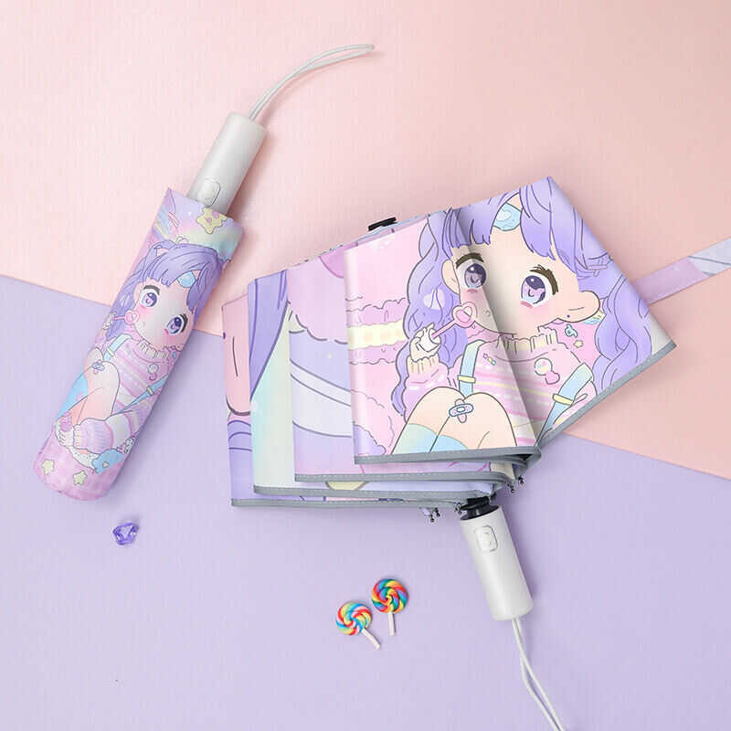 Tumama Kids การ์ตูนสะดวกอัตโนมัติ Anti Rebound Kids Umbrella, พับไวนิ