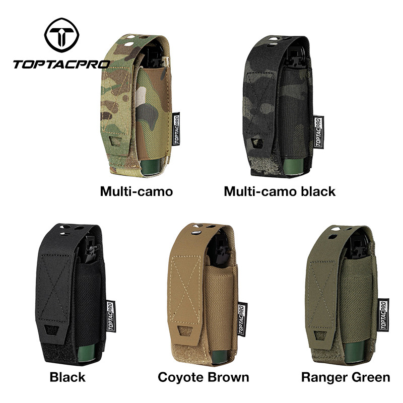 Toptacpro ยุทธวิธี กระเป๋าใส่แฟลชแบงแบบมินิ โมดูลาร์ MOLLE กระเป๋าใส่ระเบิดแฟลชแบบยุทธวิธี 8502