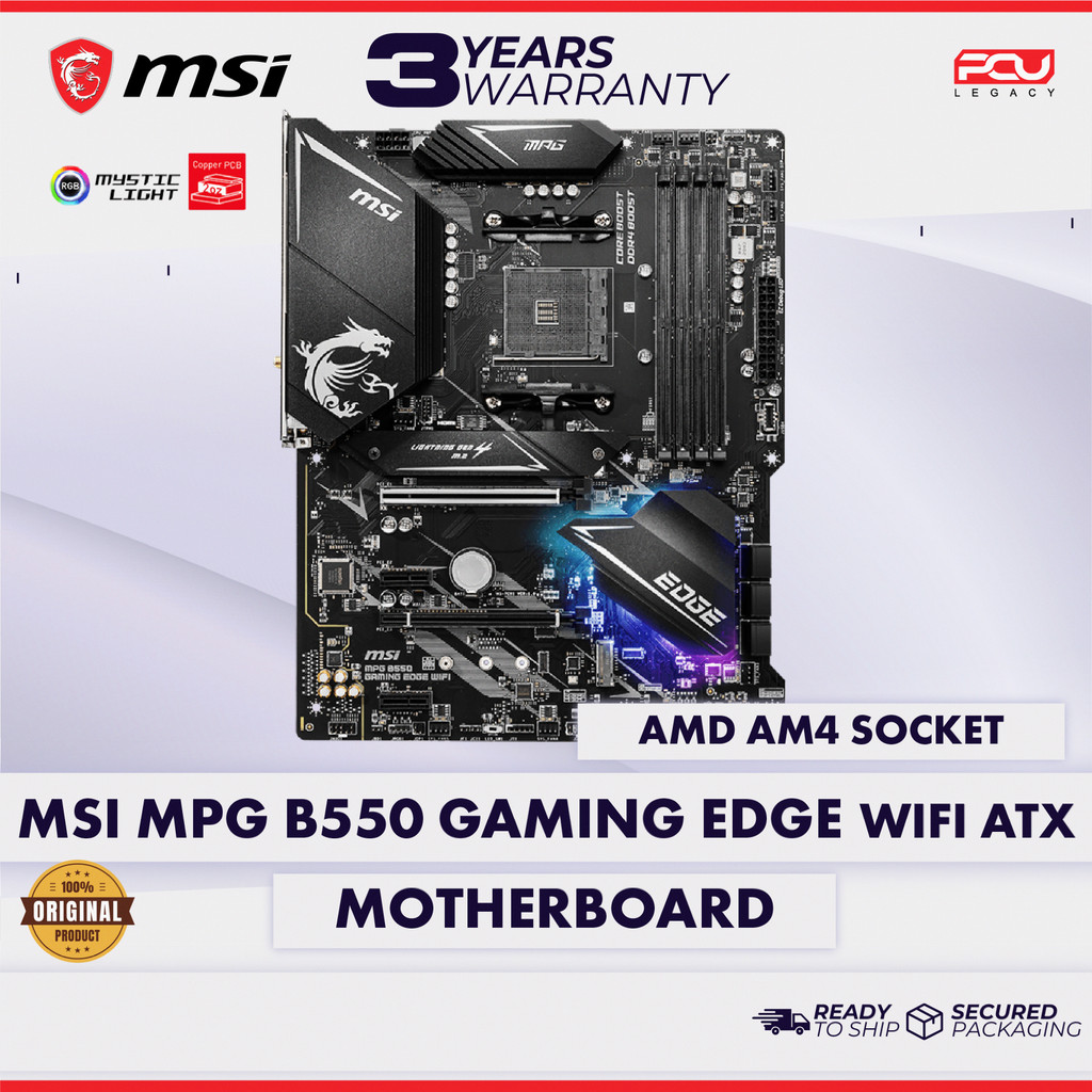 Msi MPG B550 GAMING EDGE WIFI ATX AM4 MOTHERBOARD