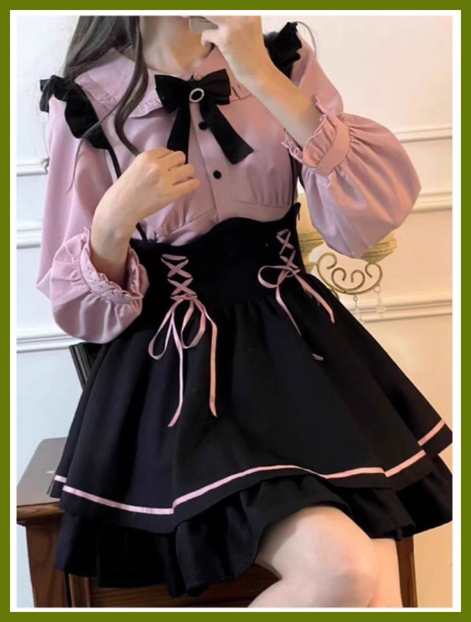 【ปี2025ฤดูใบไม้ผลิ】ชุดลอลิต้าแม่สาวสไตล์ญี่ปุ่นสุดน่ารัก รอยพับ3Dและตัวกดสวย สีชมพู สไตล์ฮานโบ้ ราคา ถูกที่สุด ดีลบีเคเค แกลเลอรีภาพที่ 8