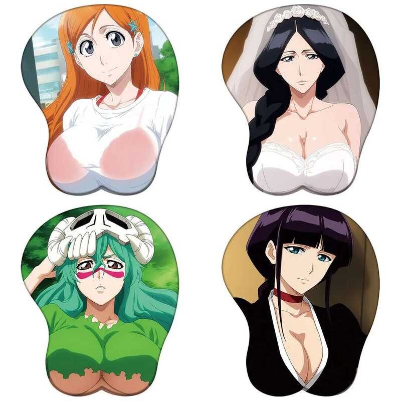 อะนิเมะ Bleach 3D ซิลิโคน Mousepad Rukia Orihime Raiku Yoruichi เซ็กซี่ 3D สายรัดข้อมือแผ่นรองเมาส์ 