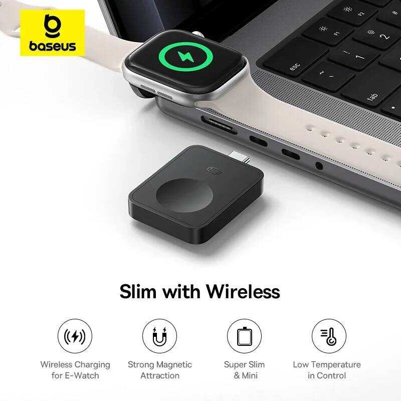 ▥ Baseus Mini Magnetic Wireless Charger E-Watch 2.5W สําหรับ Apple Watch S1-S10 SE Ultra Series
