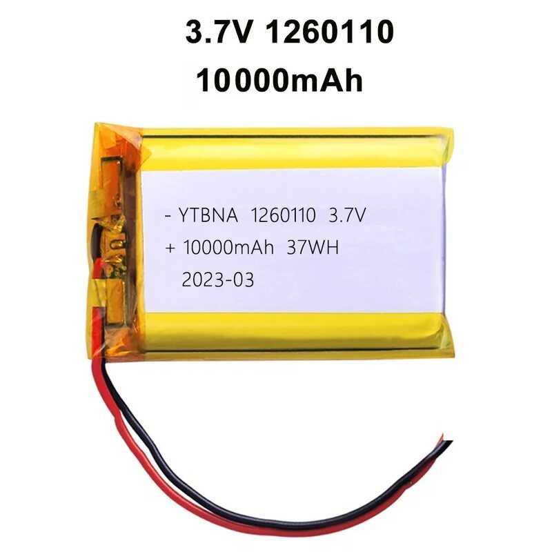 Δ 3.7V 10000Mah 1260110 แบตเตอรี่ลิเธียมโพลิเมอร์สำหรับแหล่