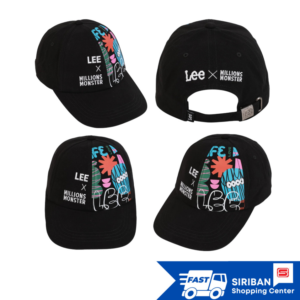 LEE หมวกแก๊ปผู้ชาย / ผู้หญิง คอลเลคชั่น LEE X MILLIONSMONSTER สีดำ