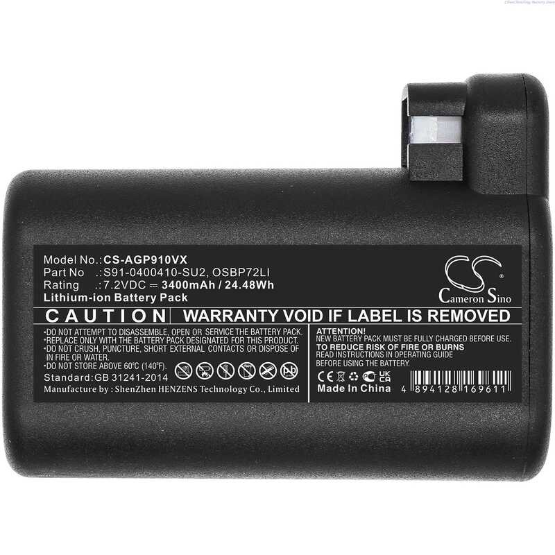 Δ Cameron Sino 2000Mah  แบตเตอรี่เครื่องดูดฝุ่นไฟฟ้า Erv72