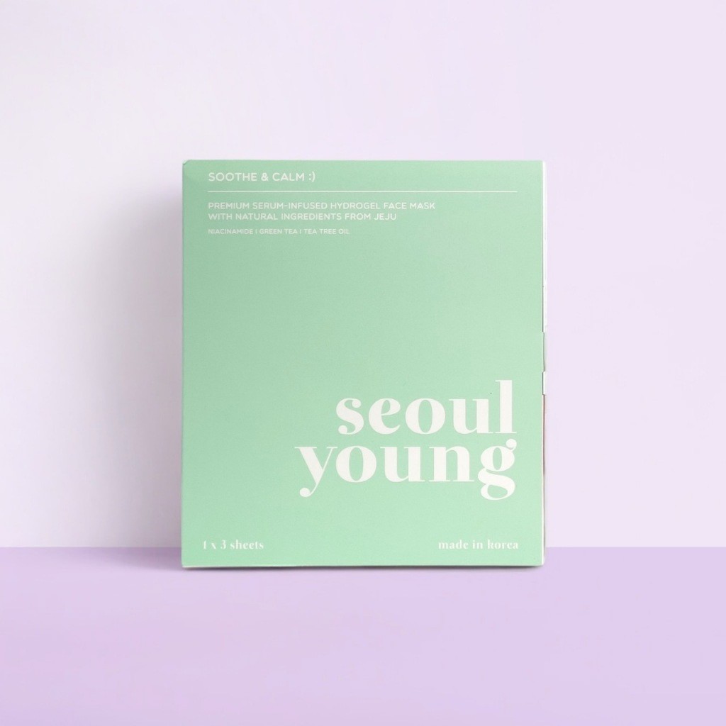 [15DD300ลด15%] มาร์คหน้าเกาหลี seoulyoung Soothe & Calm :) (3 แผ่น) มาร์คหน้าลดสิว ลดผดผื่น จากการใ