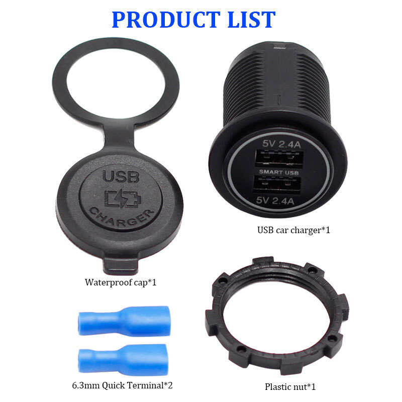 เครื่องชาร์จในรถยนต์ 4.8A ชาร์จเร็วสุด 5V Dual USB Dual 2.4A มัล